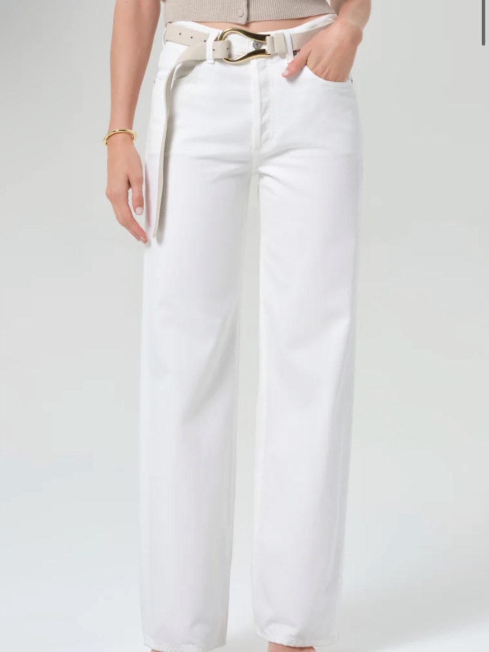 Citizens Of Humanity White Wide-Leg Jeans